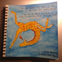 To see my blog post on this masterpiece go to; https://lovelaneybug.wordpress.com/2014/11/02/giraffes-cant-dance/
